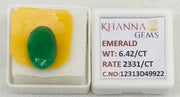 6.42/CT Natural Panna Stone with Govt. Lab Certificate-12313D49922